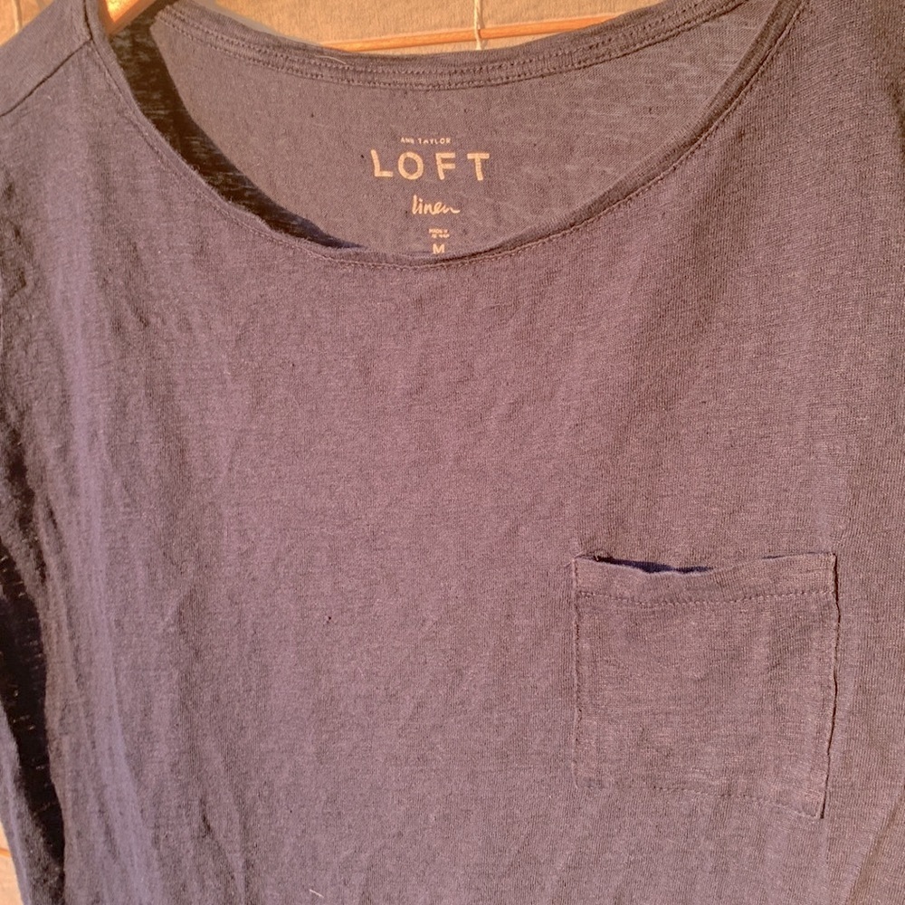 Loft by Ann Taylor Navy Blue tee. Size M